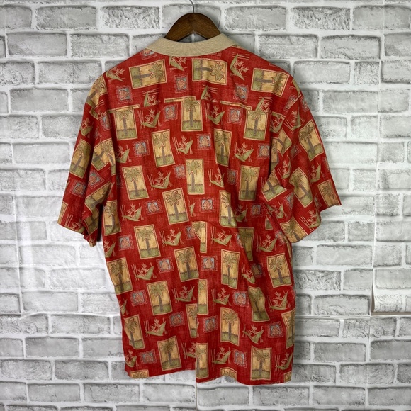 Tori Richard Hawaiian Lightweight Cotton Lawn Tropical Polo Shirt Mens LARGE - Picture 4 of 6